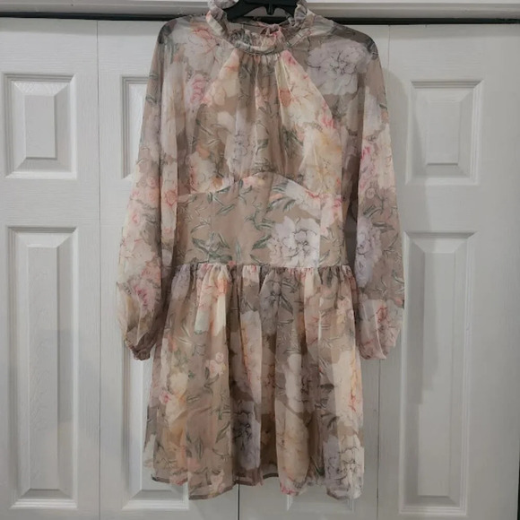 For Love & Lemons Women's O.P.T Floral Long Sleeve A-line Dress Size Medium - Picture 5 of 16